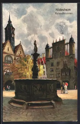 AK Hildesheim, Partie am Rolandbrunnen