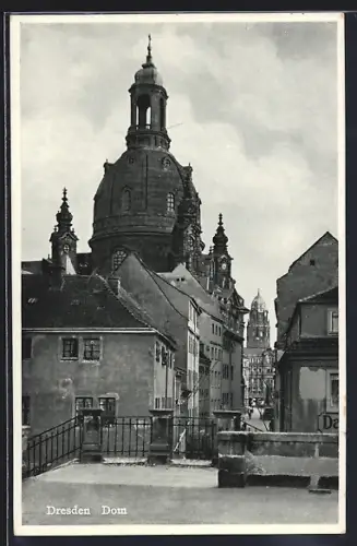 AK Dresden, Dom mit Strassenpartie