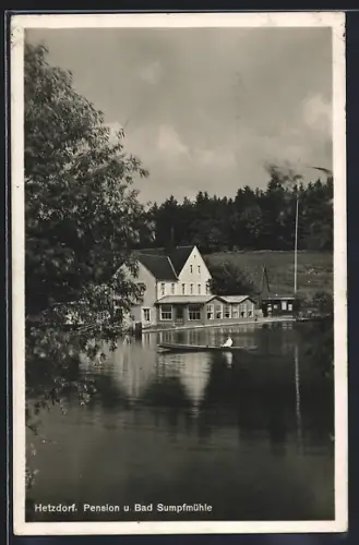 AK Hetzdorf / Niederschöna, Pension und Bad Sumpfmühle