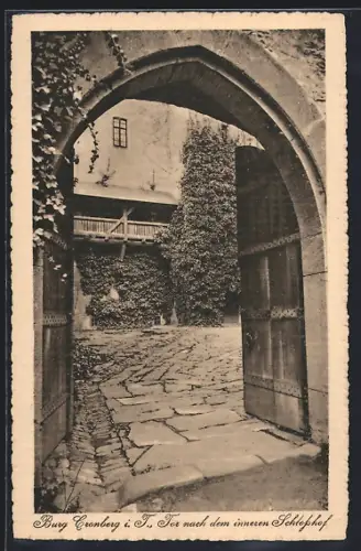 AK Kronberg, Tor nach dem inneren Schlosshof der Burg Cronberg