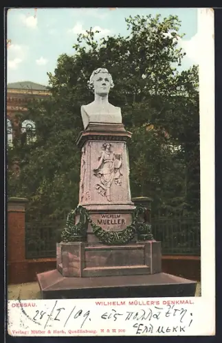AK Dessau, Wilhelm Müllers Denkmal