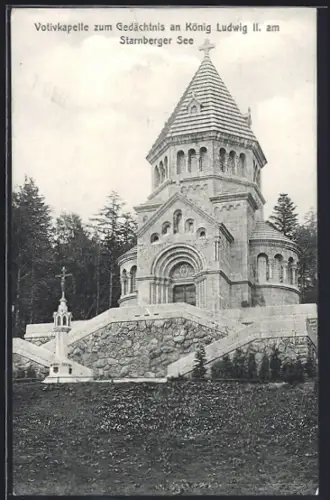 AK Starnberg /Starnberger See, Votivkapelle zum Gedächtnis an König Ludwig II.