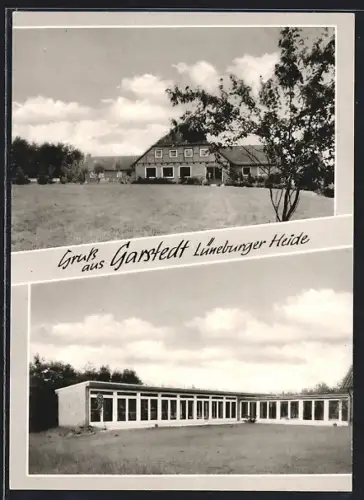 AK Garstedt üb. Winsen, Die Schule, Haus am Ortsrand