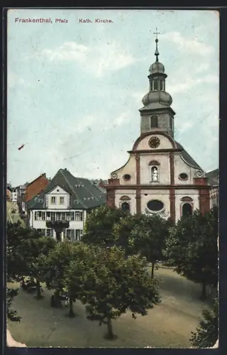 AK Frankenthal / Pfalz, Blick auf die katholische Kirche