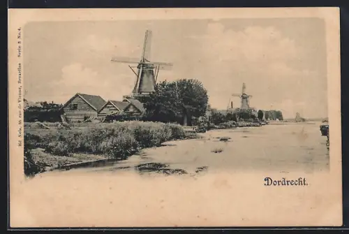 AK Dordrecht, Zwei Windmühlen am Wasser