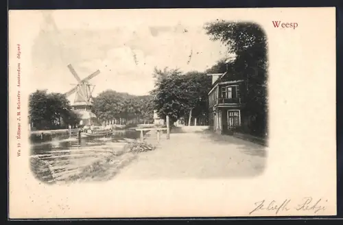 AK Weesp, Wasserpartie mit Windmühle