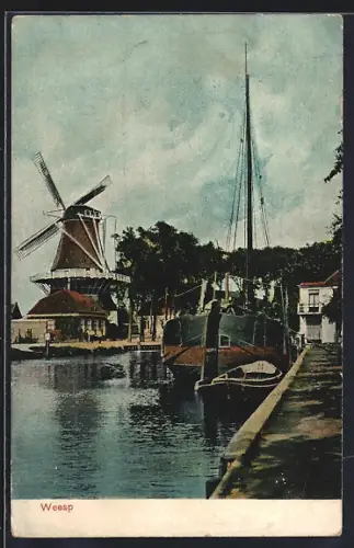 AK Weesp, Molen, Blick zur Windmühle