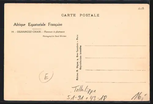 AK Oubangui Chari, Femmes à plateaux, Tellerlippe