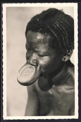 AK Tchad, Type de Femme Sara-Kaba, Afrikanerin mit Tellerlippen