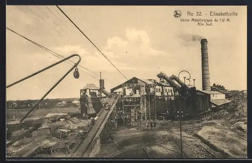 AK Elisabethville, Usine Metallurgique de L`U M., Alle Sud