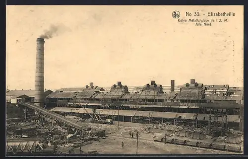 AK Elisabethville, Usine Metallurgique de L`U. M., Alle Nord