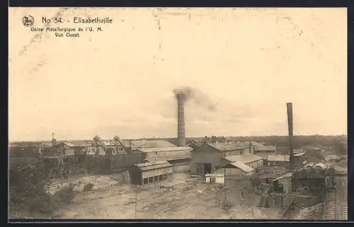 AK Elisabethville, Usine Metallurgique de L`U. M., Vue Ouest