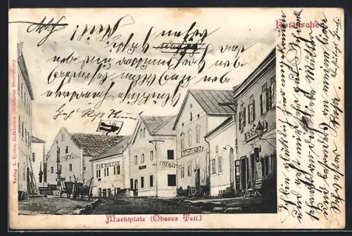 AK Hofkirchen im Mühlkreis, Oberer Teil des Marktplatzes