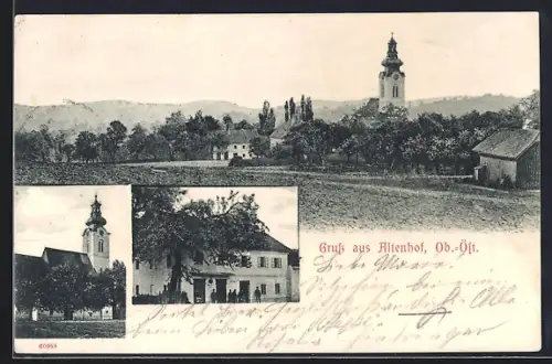 AK Altenhof /Ob.-Öst., Handlung und Kirche im Ort