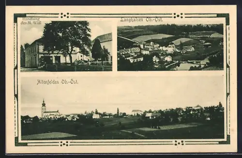 AK Langhalsen /Ob.-Öst., Handlung M. Wöss, Ortsansicht, Ortsansicht Altenfelden