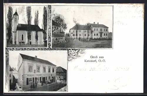 AK Katsdorf /O.-Ö., Handlung F. Strasser, Blick auf die Kirche