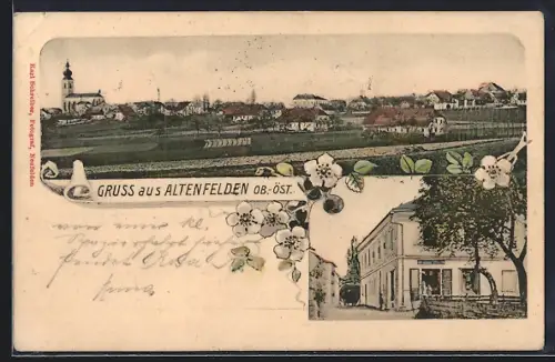 AK Altenfelden /Ob.-Öst., Handlung Michael W., Ortspanorama mit Kirche
