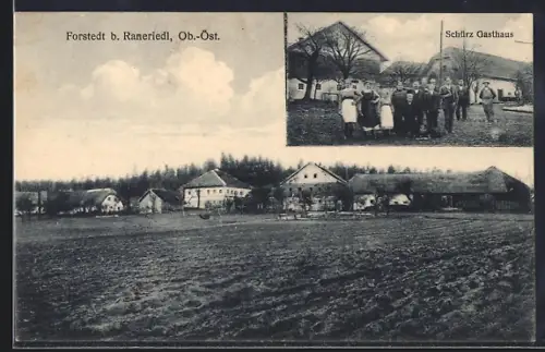 AK Neustift im Mühlkreis, Forstedt b. Rannariedl, Schürz Gasthaus und Blick auf den Ort