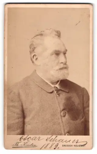 Fotografie Th. Kirsten, Dresden-Neustadt, Bautznerstrasse 77, Oscar Schauer im Porträt 1889