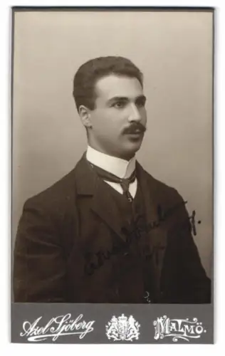 Fotografie Axel Sjöberg, Malmö, Stortorget, Eduard Ruben im Portrait 1907