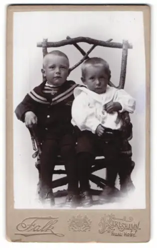 Fotografie Falk, Karlshamn, Harry Petersson und sein Bruder 1898