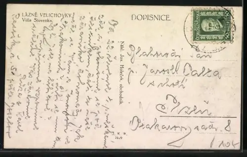 AK Velichovky, Vila Slovenka