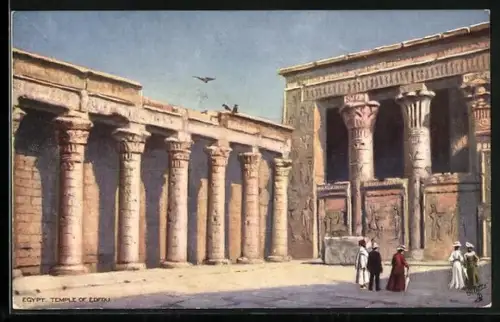 Künstler-AK Edfou, Temple of Edfou