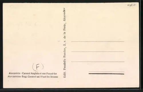 AK Alexandria, English Caracol and Fouat Ire Street