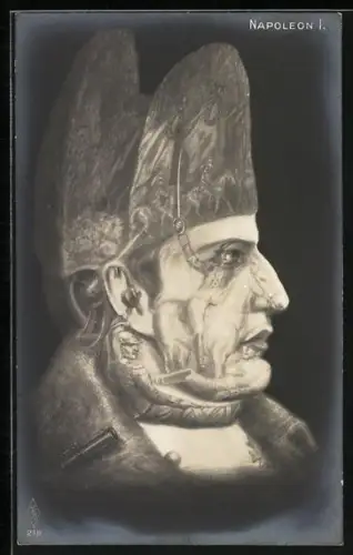 AK Napoleon I. geformt aus Soldaten, Metamorphose