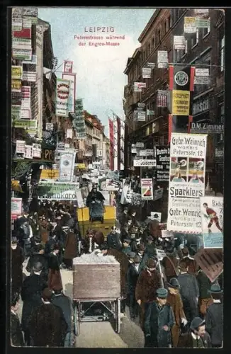 AK Leipzig, Petersstrasse während der Engros-Messe