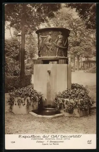 AK Paris, Exposition des Arts décoratifs 1925, Fontaine Martial Roux-Spitz