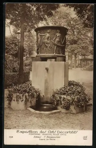 AK Paris, Exposition des Arts décoratifs 1925, Fontaine Martial Roux-Spitz