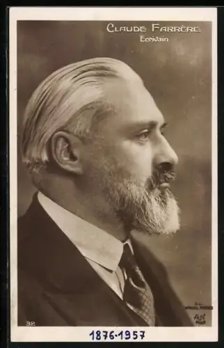 AK Claude Farrere, Ecrivain, seitliches Portrait