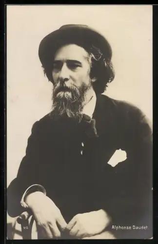 AK Alphonse Daudet, Portrait des Autors