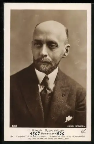 AK Rene Boylesve, Romancier, Portrait im Anzug mit Bart