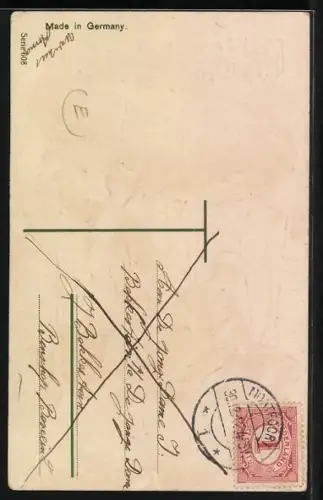 AK Paar wirft Geld aus einem Zeppelin ab