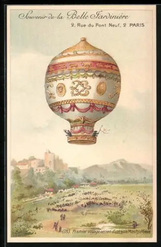 AK Ballon, Premier voyage aerien dans une Montgolfiere