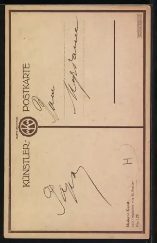 Künstler-AK St. Bender: Kind bringt Puppe ins Bett