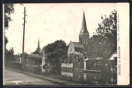 AK Abcoude, Strassenpartie mit Kirche