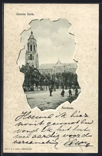AK Arnhem, Groote kerk, Kirche in Passepartout