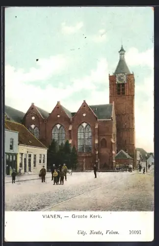 AK Vianen, Groote Kerk, Strassenleben an der Kirche