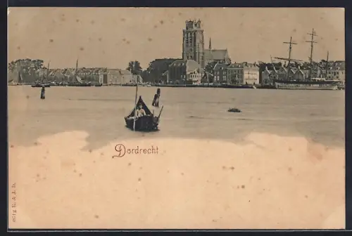 AK Dordrecht, Ortsansicht, Boot