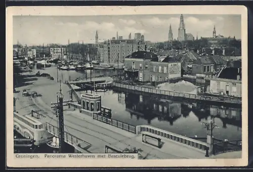 AK Groningen, Panorama Westerhaven met Basculebrug