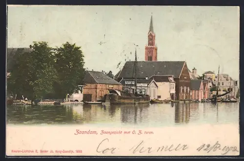 AK Zaandam, Zaangezicht met toren, Panorama