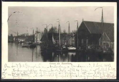 AK Zaandam, Am Hafen, Schiffe