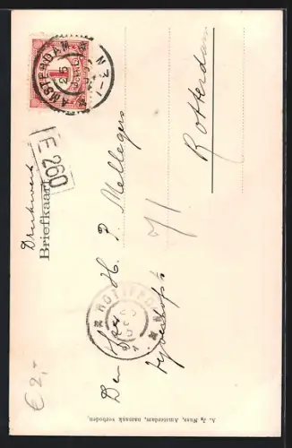 AK Amsterdam, Prinsengracht an Westerkerk