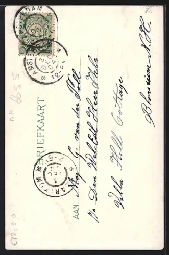 AK Amsterdam, Kirche, Rathaus mit Strassenbahn, Strassenpartie