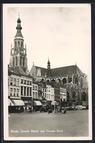 AK Breda, Groote Markt met Groote Kerk