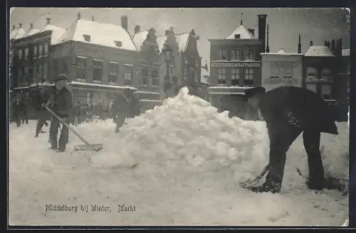 AK Middelburg, Markt bij Winter