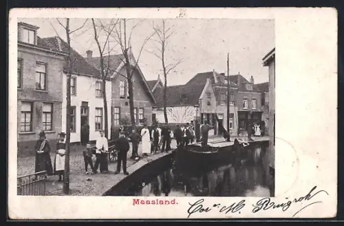 AK Maasland, Kanalpartie im Ort